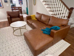 Leather Chaise Sofa & Chair