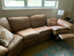 Italian Leather Conversation Sofa one side recliner