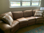 Italian Leather Conversation Sofa one side recliner