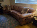 Italian Leather Conversation Sofa one side recliner