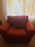 Burgundy sofa and chair for sale!!