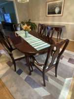 7 pc Cherry Dining room set, China cabinet, buffet & sofa table