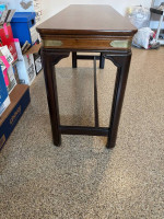 Dark wood stained sofa table