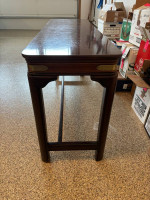 Dark wood stained sofa table