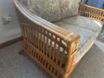 Benchcraft Mid Century Rattan Wicker Bamboo Sofa & Love Seat