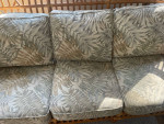 Benchcraft Mid Century Rattan Wicker Bamboo Sofa & Love Seat