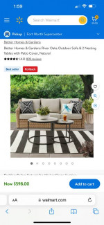 Outdoor sofa & nesting tables