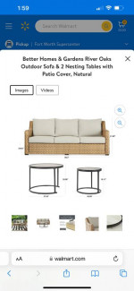 Outdoor sofa & nesting tables