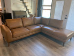 Real Leather sectional sofa right facing New