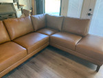 Real Leather sectional sofa right facing New