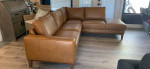 Real Leather sectional sofa right facing New