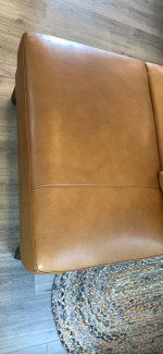 Real Leather sectional sofa right facing New