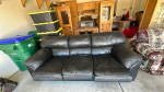 Black leather sofa