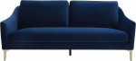 Contemporary Velvet Sofa Couch, 80.3"W, Blue