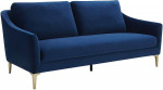 Contemporary Velvet Sofa Couch, 80.3"W, Blue
