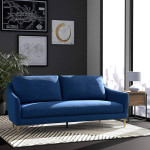 Contemporary Velvet Sofa Couch, 80.3"W, Blue