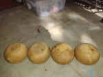 Lot of 4 Round Screw-On Wooden Foot Legs for Couch Sofa Brown 4”