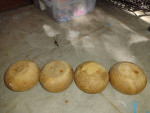 Lot of 4 Round Screw-On Wooden Foot Legs for Couch Sofa Brown 4”
