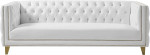 Contemporary Sofa with Deep Button Tufting, White