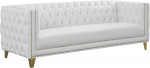 Contemporary Sofa with Deep Button Tufting, White