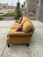 Chestnut colored sofa