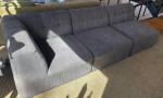 Three-Section Sectional Sofa (Dark Navy/Grey)