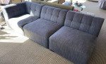 Three-Section Sectional Sofa (Dark Navy/Grey)