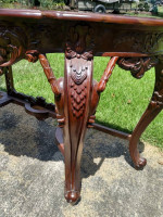 Solid Mahogany Entryway table or Sofa Table Large, Ornate French Inf.