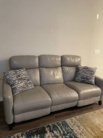 Bobs furniture leather recliners sofa set