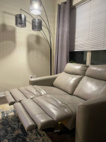 Bobs furniture leather recliners sofa set