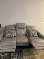 Bobs furniture leather recliners sofa set