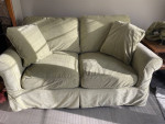 Sofa and loveseat with 2 sets of slipcovers