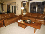 100% Italian Leather Modern Sofa and Loveseat