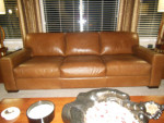 100% Italian Leather Modern Sofa and Loveseat