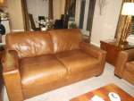 100% Italian Leather Modern Sofa and Loveseat
