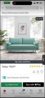 Blue velvet sofa