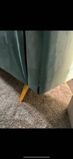 Blue velvet sofa