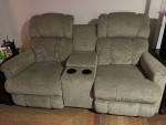 La Z Boy Double Recliner with Console Sofa
