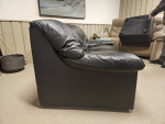 4 Piece Black Leather Sofa