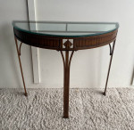 Ethan Allen Glass and Metal Console Sofa Table Accent Table