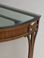 Ethan Allen Glass and Metal Console Sofa Table Accent Table