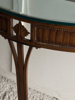 Ethan Allen Glass and Metal Console Sofa Table Accent Table