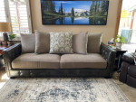 Leather/Fabric Sofa