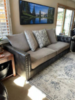 Leather/Fabric Sofa