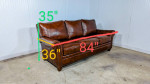 Randall Allan Leather Sofa Couch With Nail Head Studded Trim