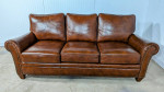 Randall Allan Leather Sofa Couch With Nail Head Studded Trim