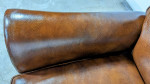 Randall Allan Leather Sofa Couch With Nail Head Studded Trim