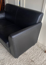 Black Leather Loveseat Size Sofa Couch
