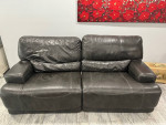 Leather reclining sofa