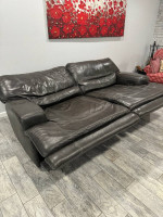 Leather reclining sofa
